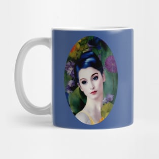 Elegant Vintage Style Collage Portrait of Beautiful Woman Mug